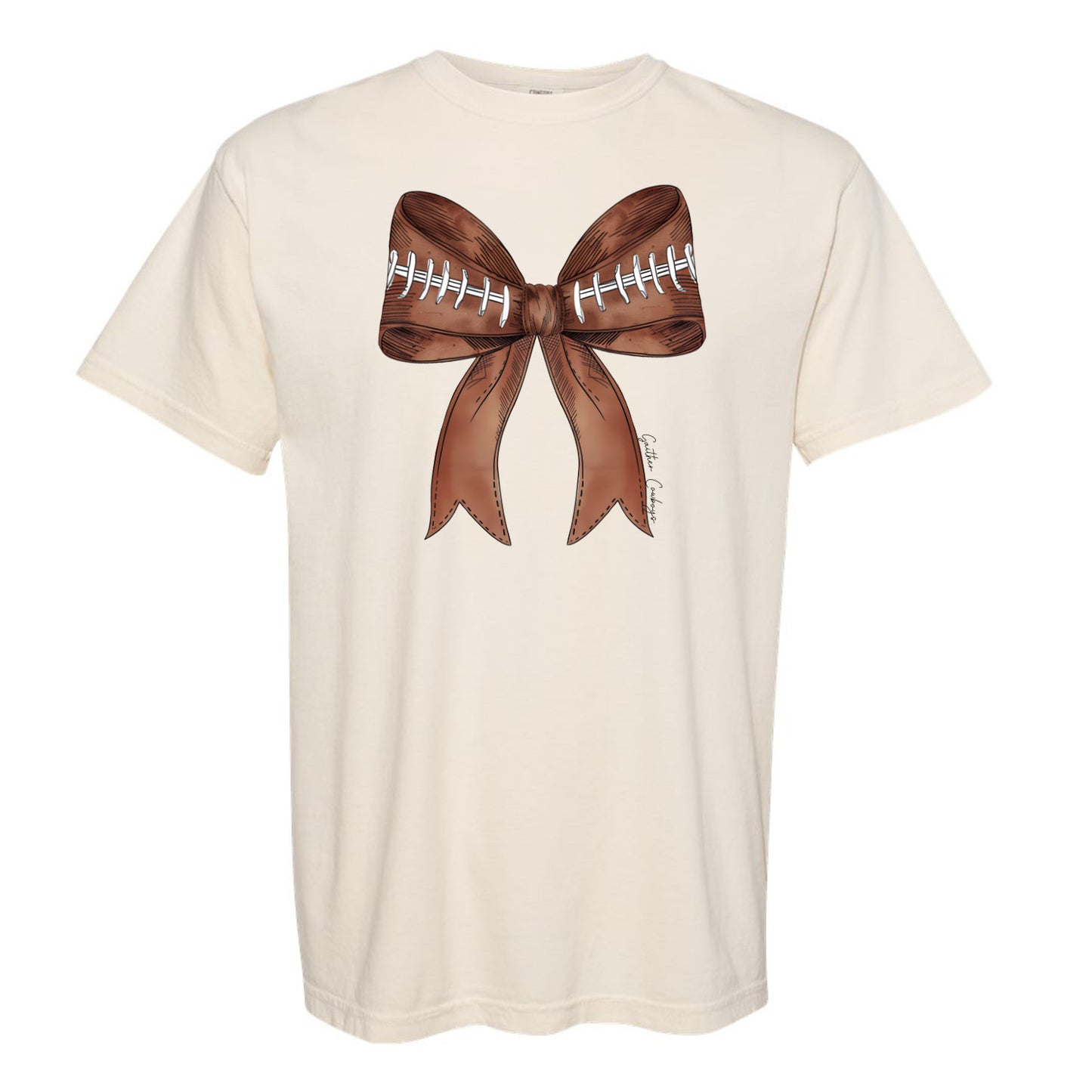 Gaither Football Bow Comfort Colors Tee