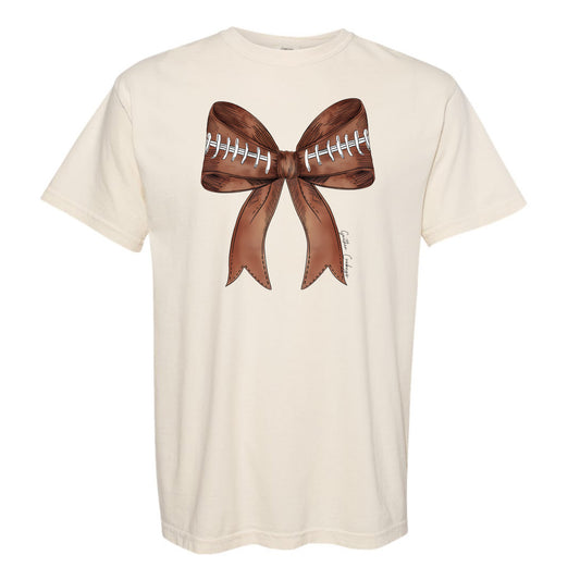 Gaither Football Bow Comfort Colors Tee