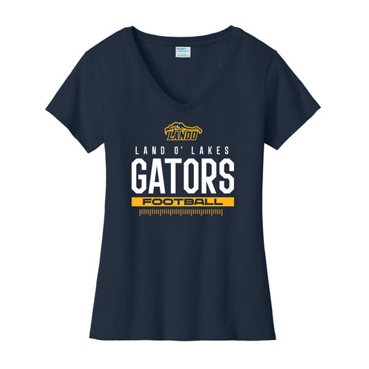 Land O' Lakes Football Ladies Cotton V-Neck