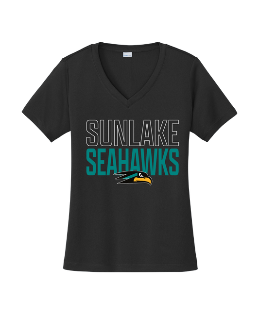 Sunlake Ladies V-Neck Dri Fit Tee