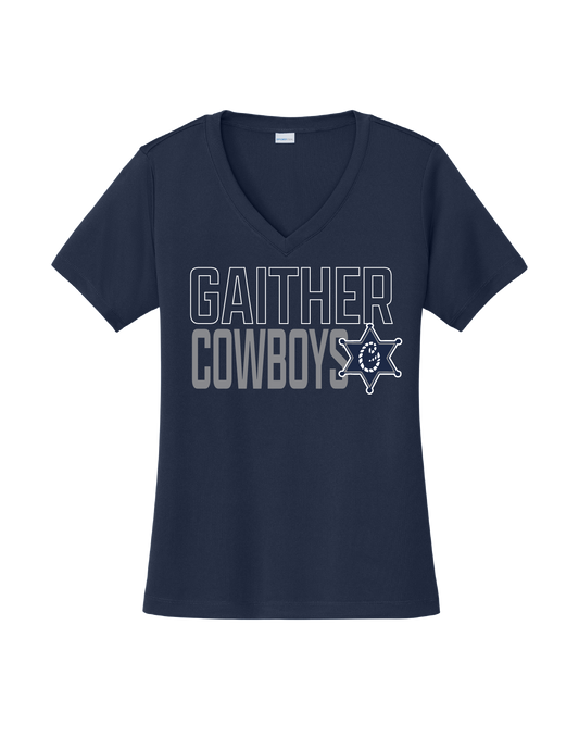 Gaither Ladies V-Neck Dri Fit Tee