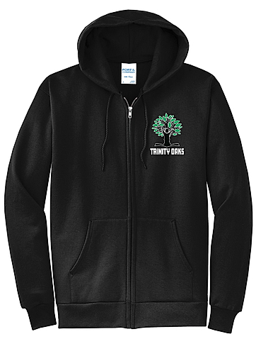 Trinity Oaks Black Full-Zip Hooded Sweatshirt