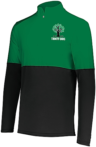 Trinity Oaks Black / Kelly Green 1/4 Zip Pullover