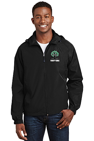 Trinity Oaks Black Zip-Up Windbreaker