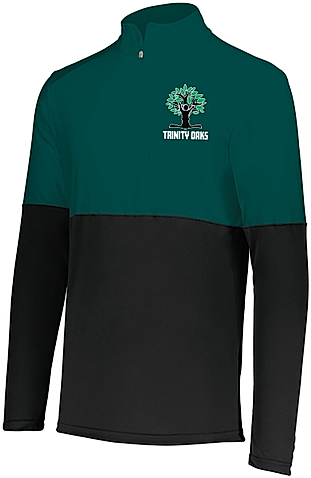 Trinity Oaks Youth Black / Dark Green 1/4 Zip Pullover