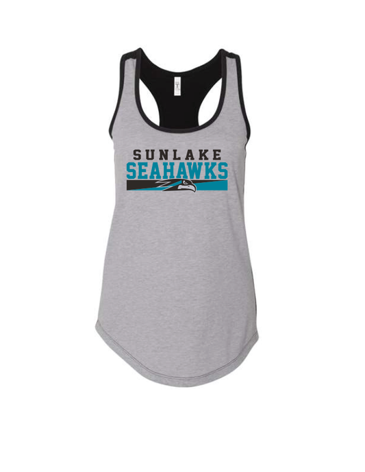 Sunlake Ladies Colorblock Racerback Tank