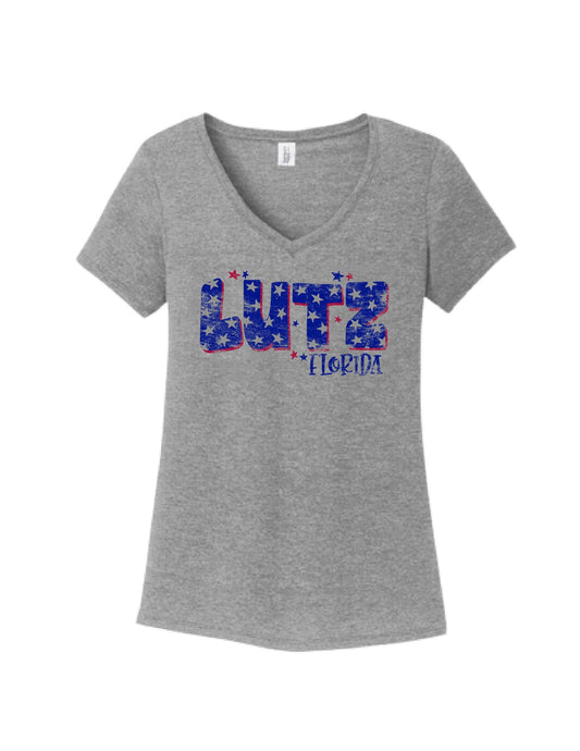 Ladies Lutz Star Spangled V-Neck